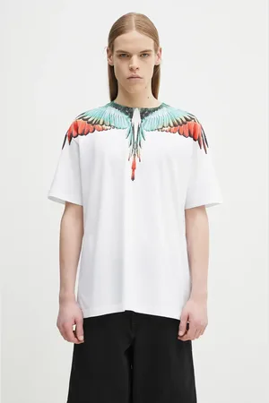 MARCELO BURLON Bavlněné tričko Icon Wings Basic T-Shirt White Multicolo barva