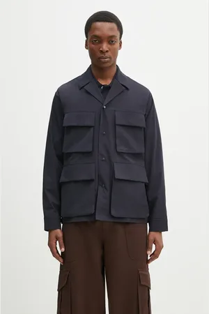 Norse projects Košile Mads Travel Light Overshirt tmavomodrá barva