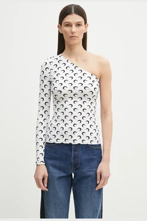 Marine Serre Halenka Recycled Moon Jersey SS Asymmetric dámská