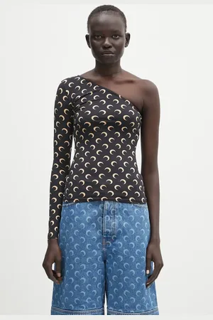 Marine Serre Halenka Recycled Moon Jersey SS Asymmetric dámská