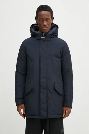 Woolrich Bunda Polar High Collar Parka tmavomodrá barva
