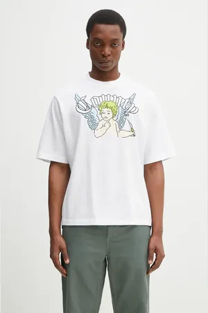 MARCELO BURLON Bavlněné tričko County Angel Boxy T-Shirt White Multicol barva