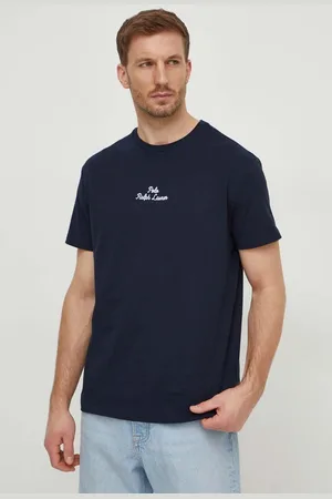 Ralph Lauren Bavlněné tričko tmavomodrá barva