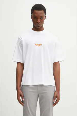 MARCELO BURLON Bavlněné tričko County Flame Boxy T-Shirt White Red barva