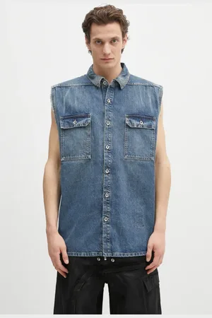 Rick Owens Džínová vesta Tommy Jumbo Outershirt pánská