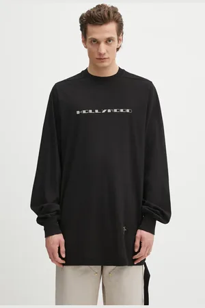 Rick Owens Bavlněné tričko s dlouhým rukávem Jumbo Ls T barva