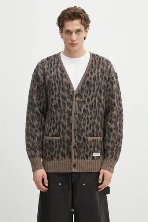 Wacko Maria Vlněný kardigan Leopard Heavy pánský