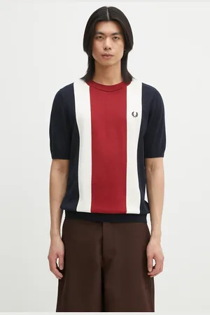 Fred Perry Bavlněné tričko tmavomodrá barva