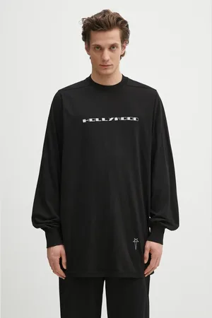 Rick Owens Bavlněné tričko s dlouhým rukávem Jumbo Ls T barva