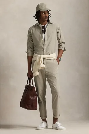 Ralph Lauren Bavlněné kalhoty Flat Front pánské