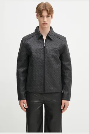 Daily paper Kožená bunda Silence Monogram Leather Jacket barva