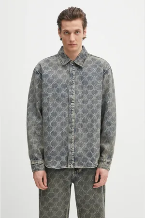 Daily paper Bavlněná košile Shield Laser Denim Shirt pánská