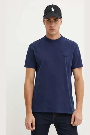 Ralph Lauren Bavlněné tričko tmavomodrá barva