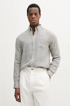 Barbour Lněná košile Linton Tailored Shirt pánská
