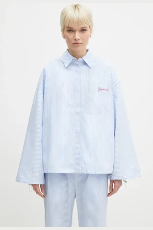 Fiorucci Bavlněná košile Striped Embroidered Drawstring Shirt barva