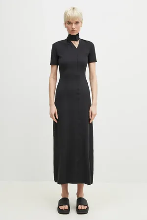 Y-3 Šaty Fitted Neck Closure Dress barva