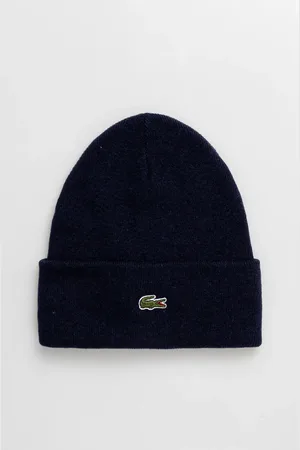 Lacoste Vlněná čepice tmavomodrá barva