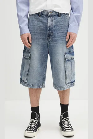 Rhude Džínové šortky Cargo Denim Baggy pánské