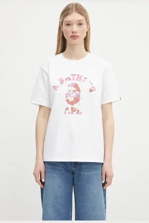 A Bathing Ape Bavlněné tričko Map Camo College dámské