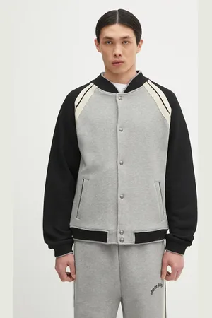 Palm Angels Bavlněná mikina Curved Logo Track Varsity pánská