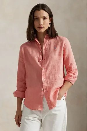 Ralph Lauren Lněná košile zelená barva