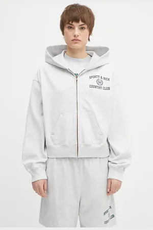 Sporty & Rich Bavlněná mikina Varsity Crest Cropped Zip dámská