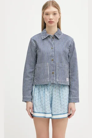 A.P.C. Džínová bunda Veste Frida tmavomodrá barva