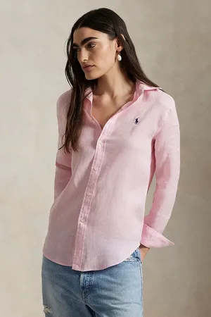 Ralph Lauren Lněná košile zelená barva