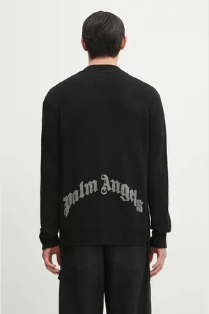 Palm Angels Kardigan Curved Logo pánský