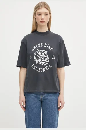 ANINE BING Bavlněné tričko Avi Tee Collegiate Leopard dámské