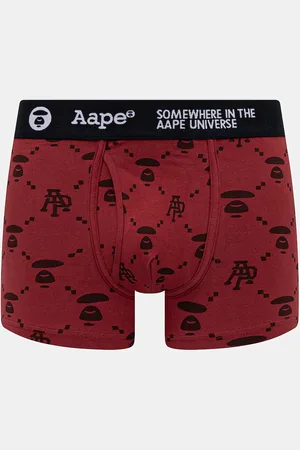 AAPE Boxerky Main vínová barva