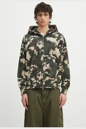 A Bathing Ape Bavlněná mikina Map Camo Shark Full Zip pánská