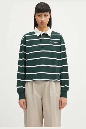 Sporty & Rich Bavlněná mikina Serif Logo Cropped Rugby Polo dámská