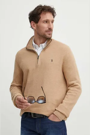 Ralph Lauren Bavlněný svetr hnědá barva