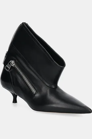 J.W.Anderson Kožené kotníkové boty Biker Kitten Heel dámské