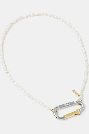 ARIES Náhrdelník Mini Carabiner Pearl Necklace pánský