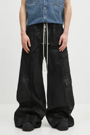 Rick Owens Džíny Imbalanced Double Cargo Jumbo Belas pánské