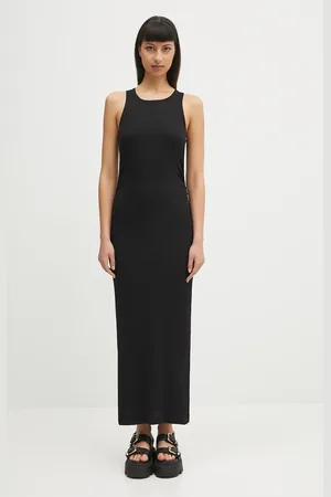 Ganni Šaty Soft Cotton Rib Tank Top Long barva