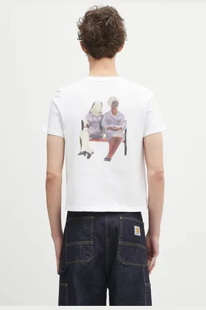 J.W.Anderson Bavlněné tričko Anchor Embroidery Back Print pánské