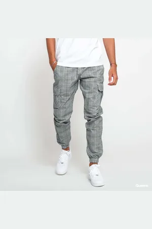 Urban classics Kalhoty AOP Glencheck Cargo Jog Pants S