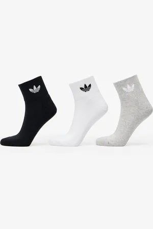 adidas Ponožky Mid Ankle Sock 3-Pack White/ Medium Grey Heather/ Black M