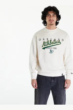 New Era Mikina Oakland Athletics MLB Lifestyle Crew Neck Sweatshirt UNISEX Off White/ Dark Green XL