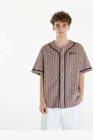 New Era Tričko Pinstripe Jersey Ash Brown/ Black M
