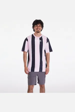 Karl Kani Tričko Retro Washed Stripe Tee Rose/ Grey/ White S