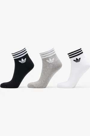 adidas Ponožky Trefoil Ankle Socks 3-Pack White/ Black/ Gray 39-42