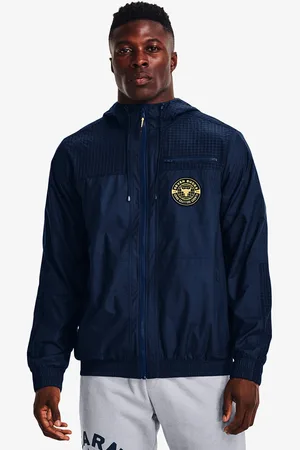 Under Armour Větrovka Project Rock Q1 Woven Layer Academy/ Field Yellow/ White M
