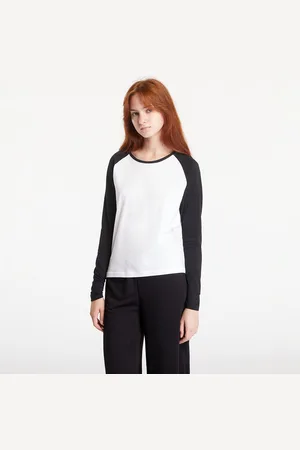 Urban classics Tričko Ladies Contrast Raglan Longsleeve White / Black XS