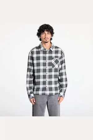 Urban classics Košile Boxy Dark Checked Shirt Grey/ White M