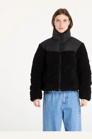 Urban classics Bunda Ladies Short Sherpa Mix Puffer Jacket Black/ Black L