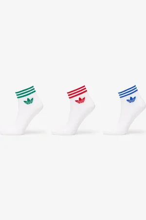 adidas Ponožky adidas Island Club Trefoil Ankle Socks 3-Pack White/ Better Scarlet/ Blue/ Green 39-42